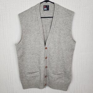 VINTAGE ROBERT BRUCE Union Made Wool Blend Sweater Vest w/ Pockets XL
